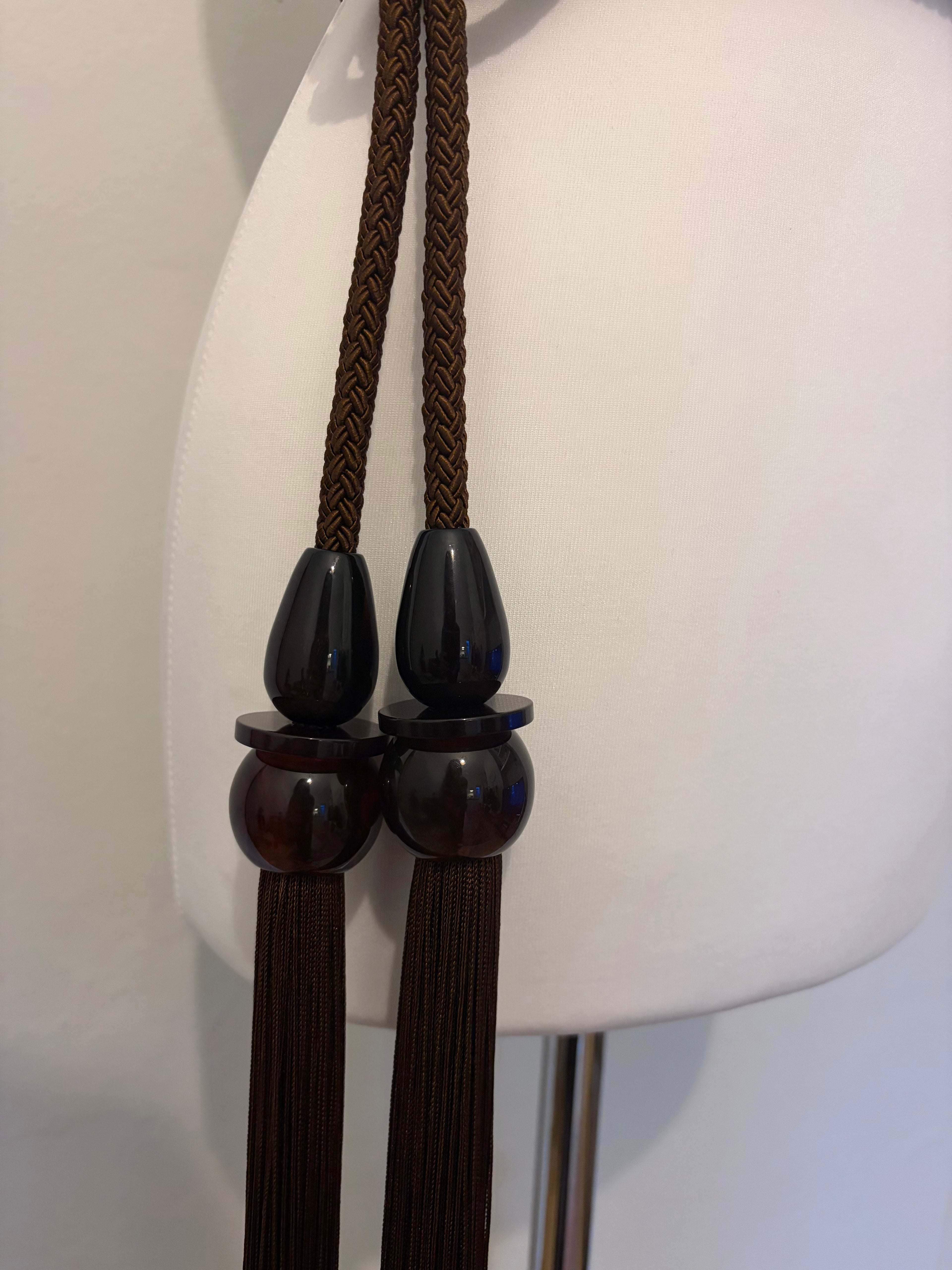Max Mara brown tassel rope belt