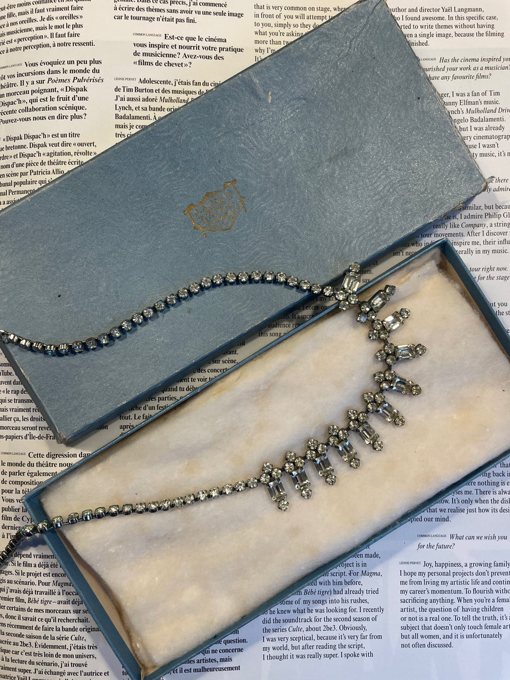Diamanté silver necklace