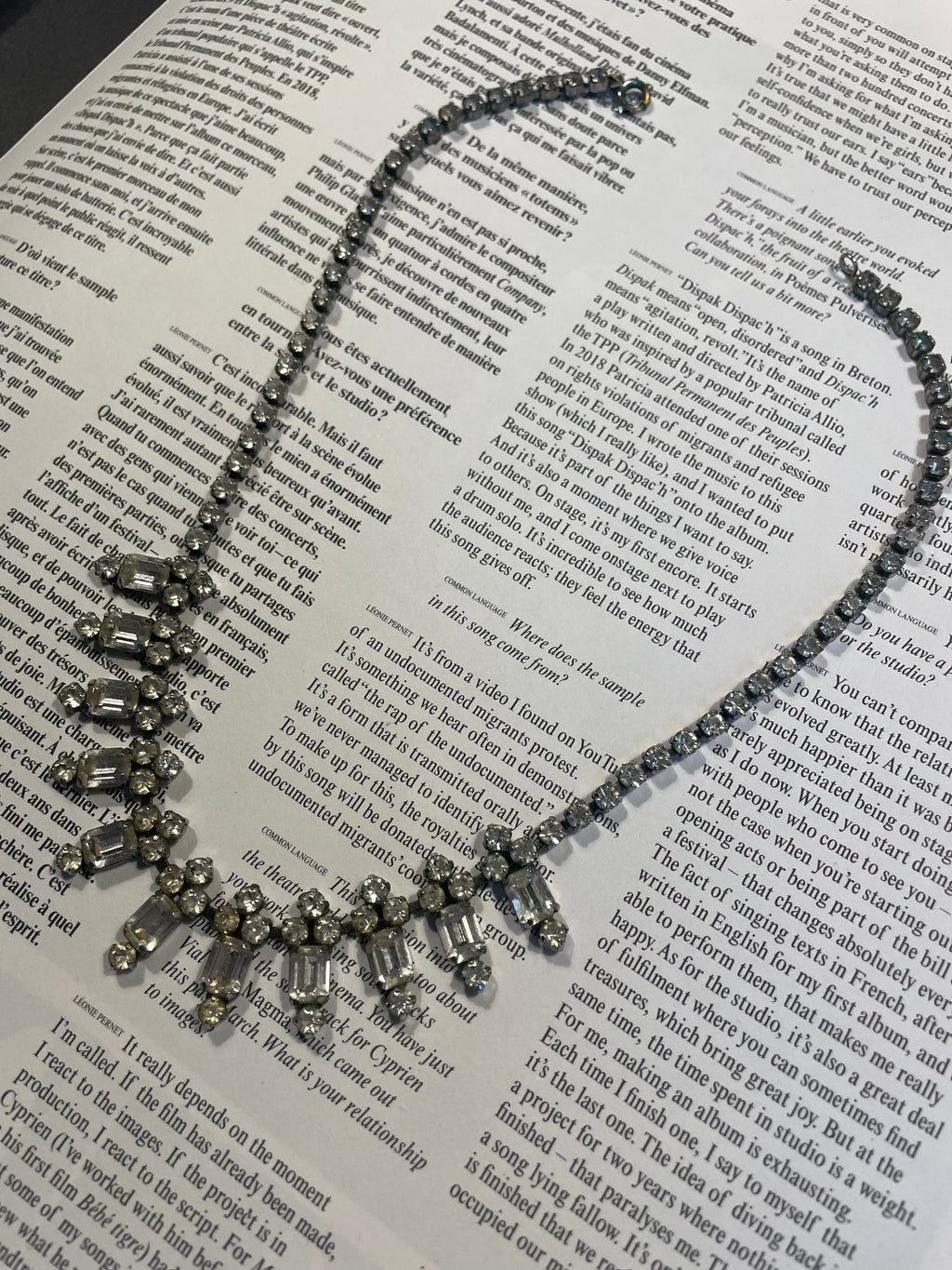 Diamanté silver necklace