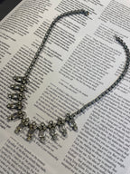 Diamanté silver necklace