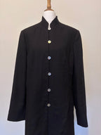 Black linen jacket with pearl buttons