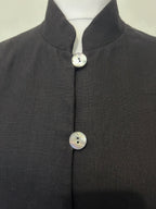 Black linen jacket with pearl buttons