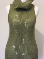Green knitted roll neck jumper