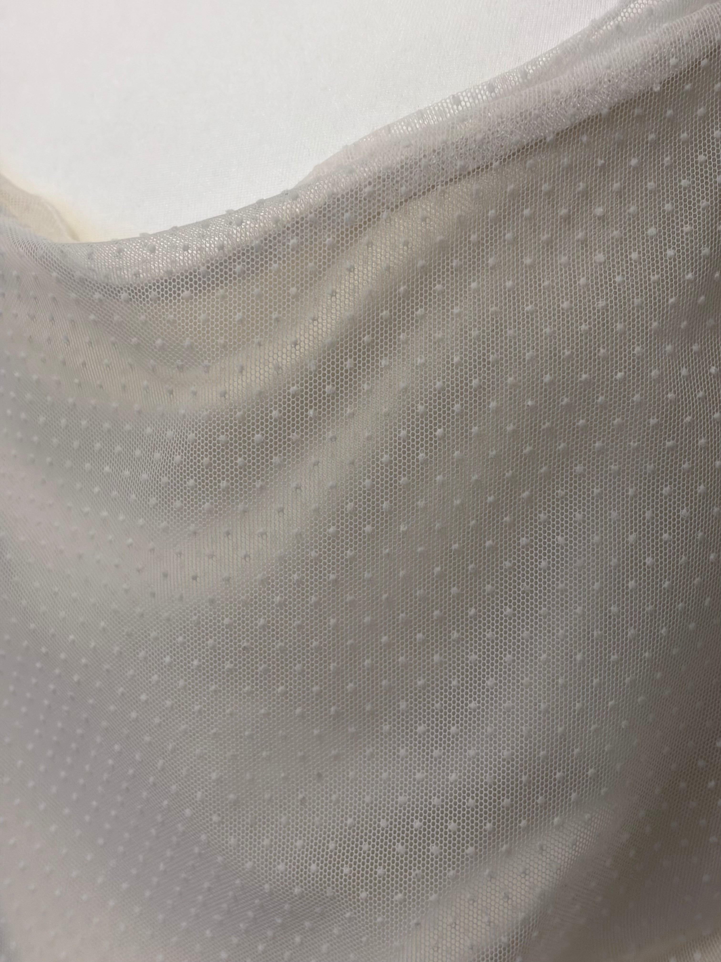 White polka dot tie top