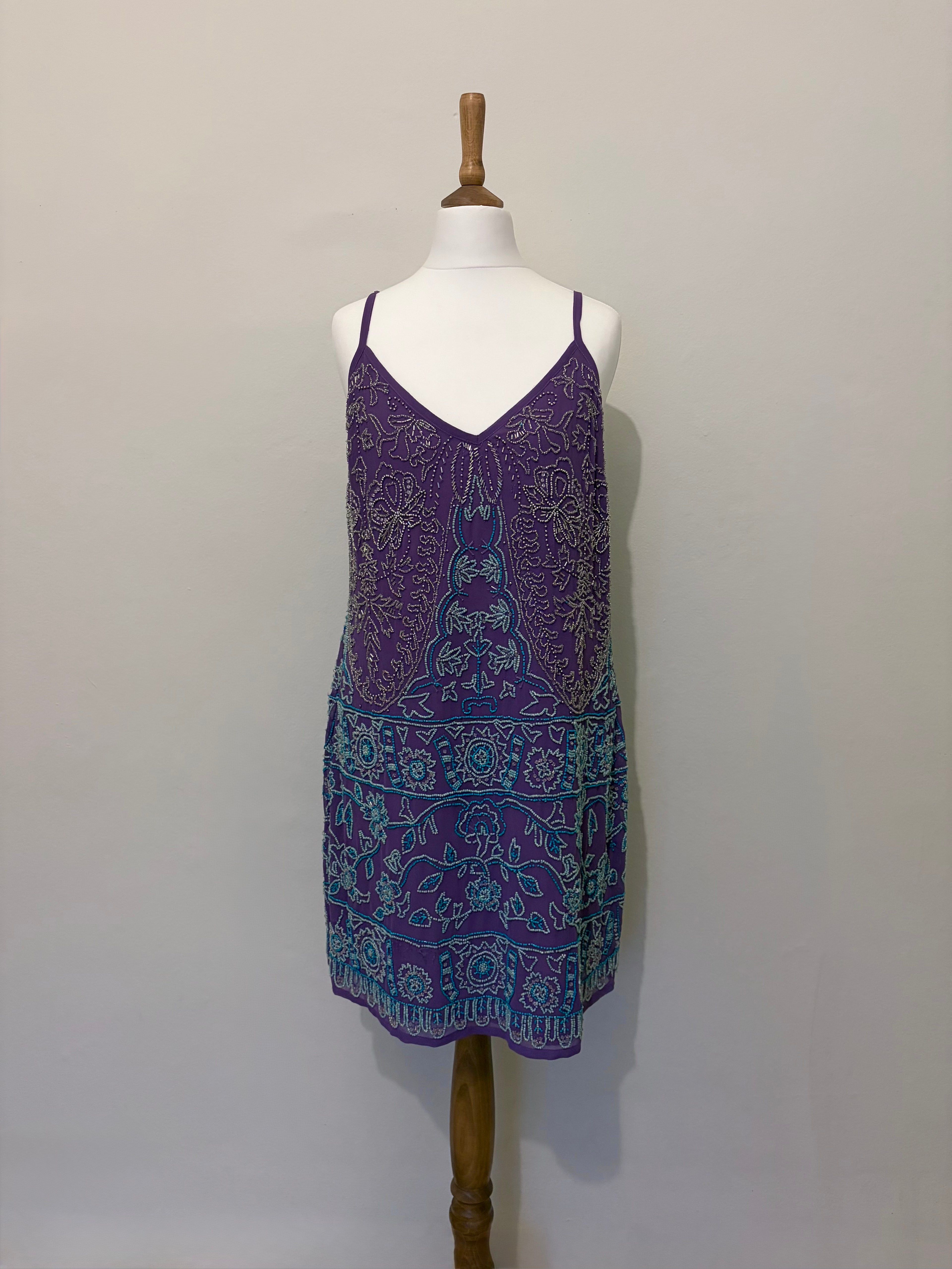 2000's Embellished purple mini dress