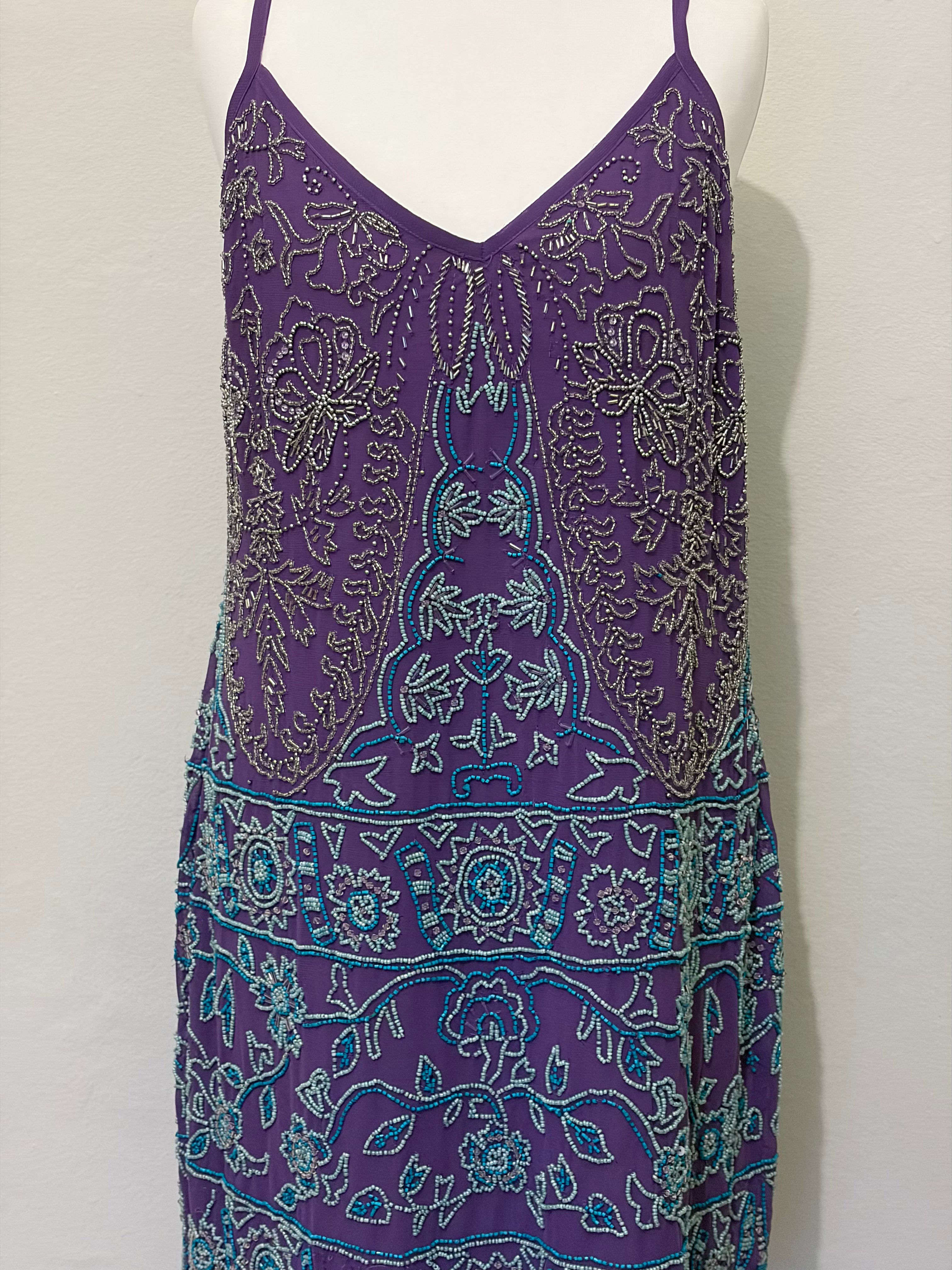 2000's Embellished purple mini dress
