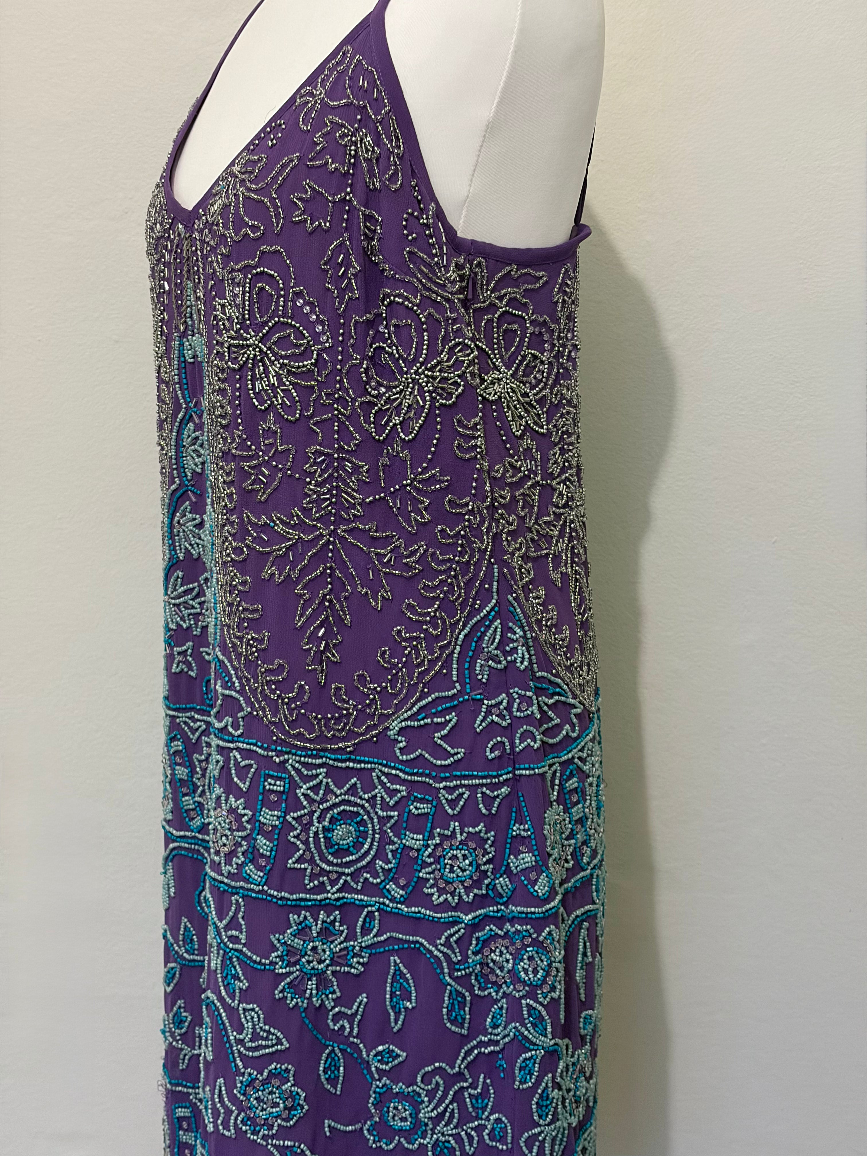 2000's Embellished purple mini dress