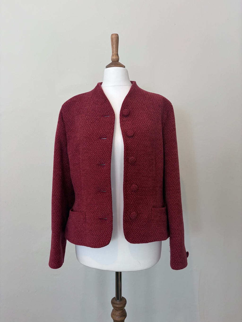 Red wool-blend jacket