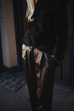 Black velvet jacket with covered buttons