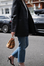 Woven 1970s drawstring bag