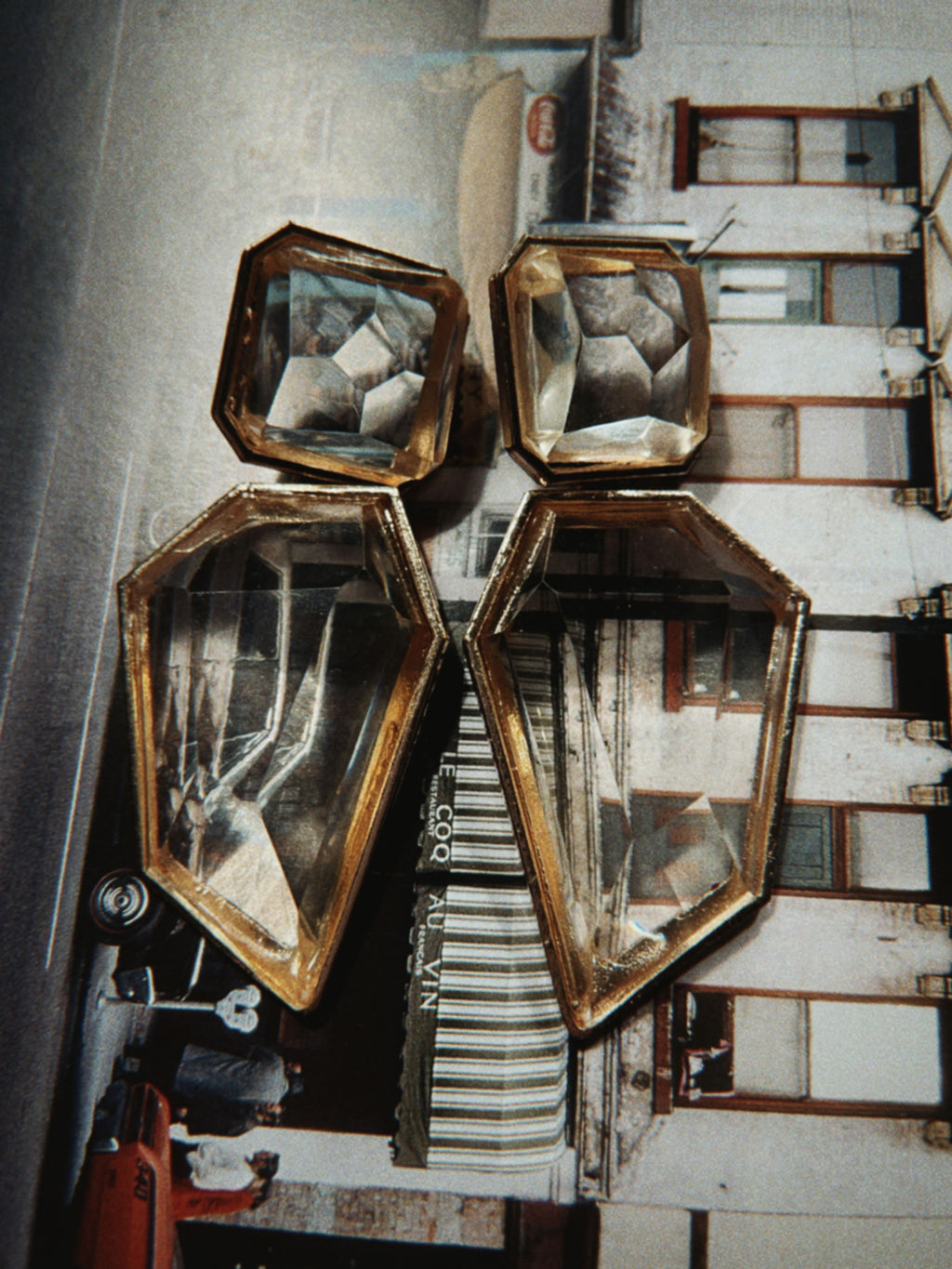 Art deco style statement earrings