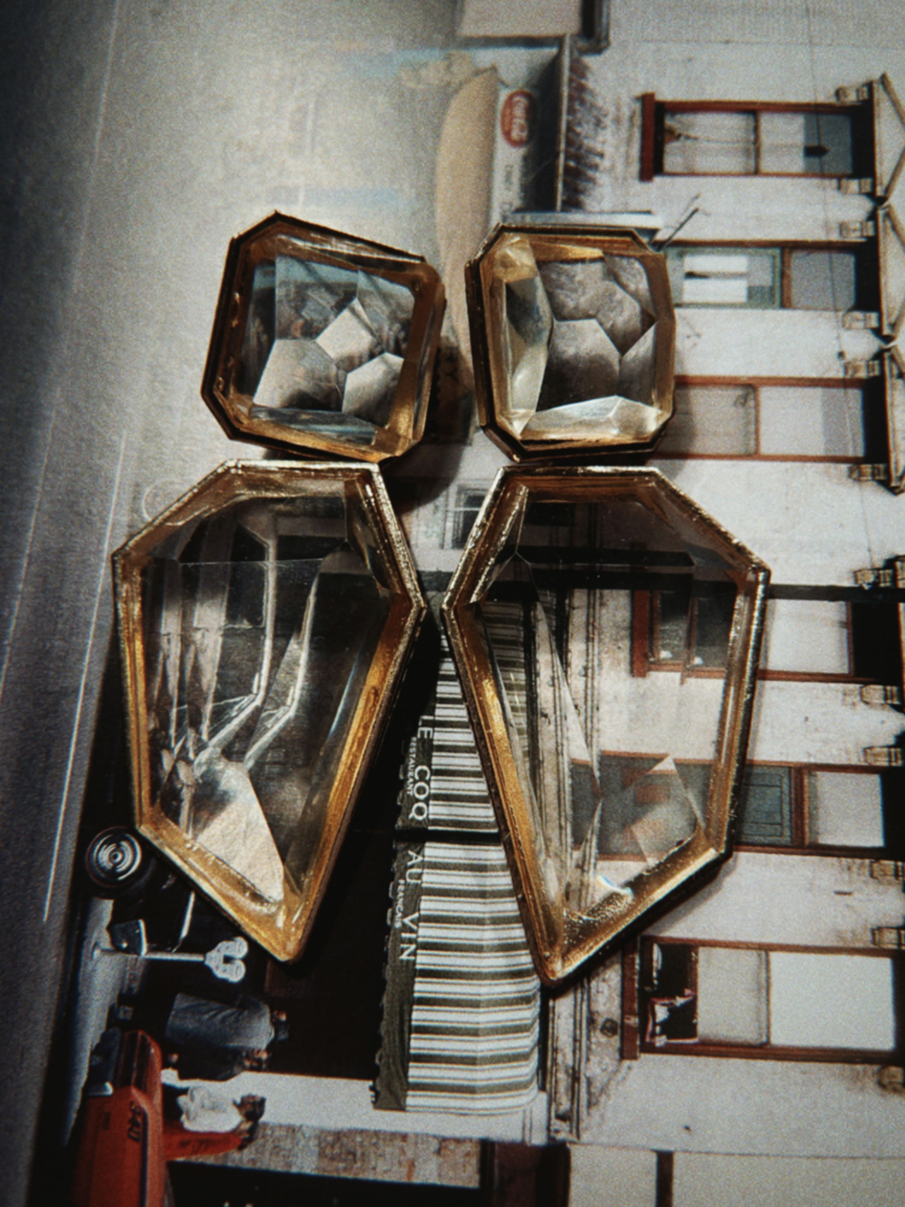 Art deco style statement earrings