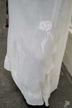 Sheer dress with flower embroidery