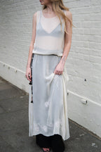 Sheer dress with flower embroidery