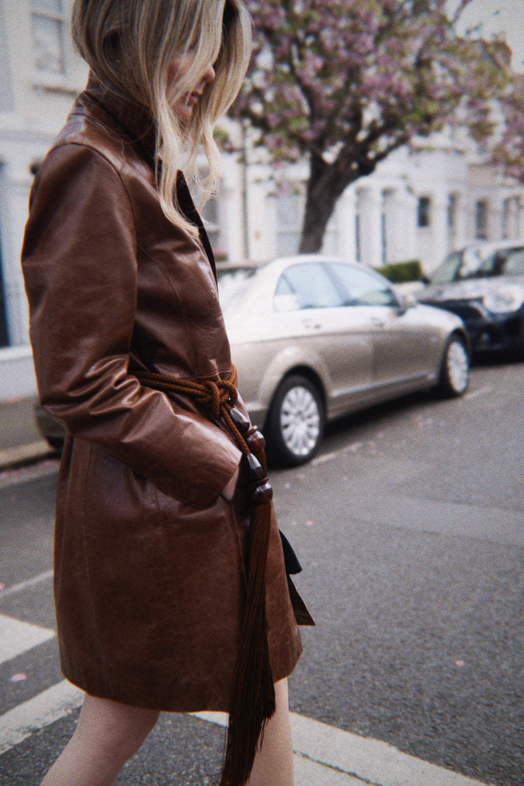Max Mara brown tassel rope belt
