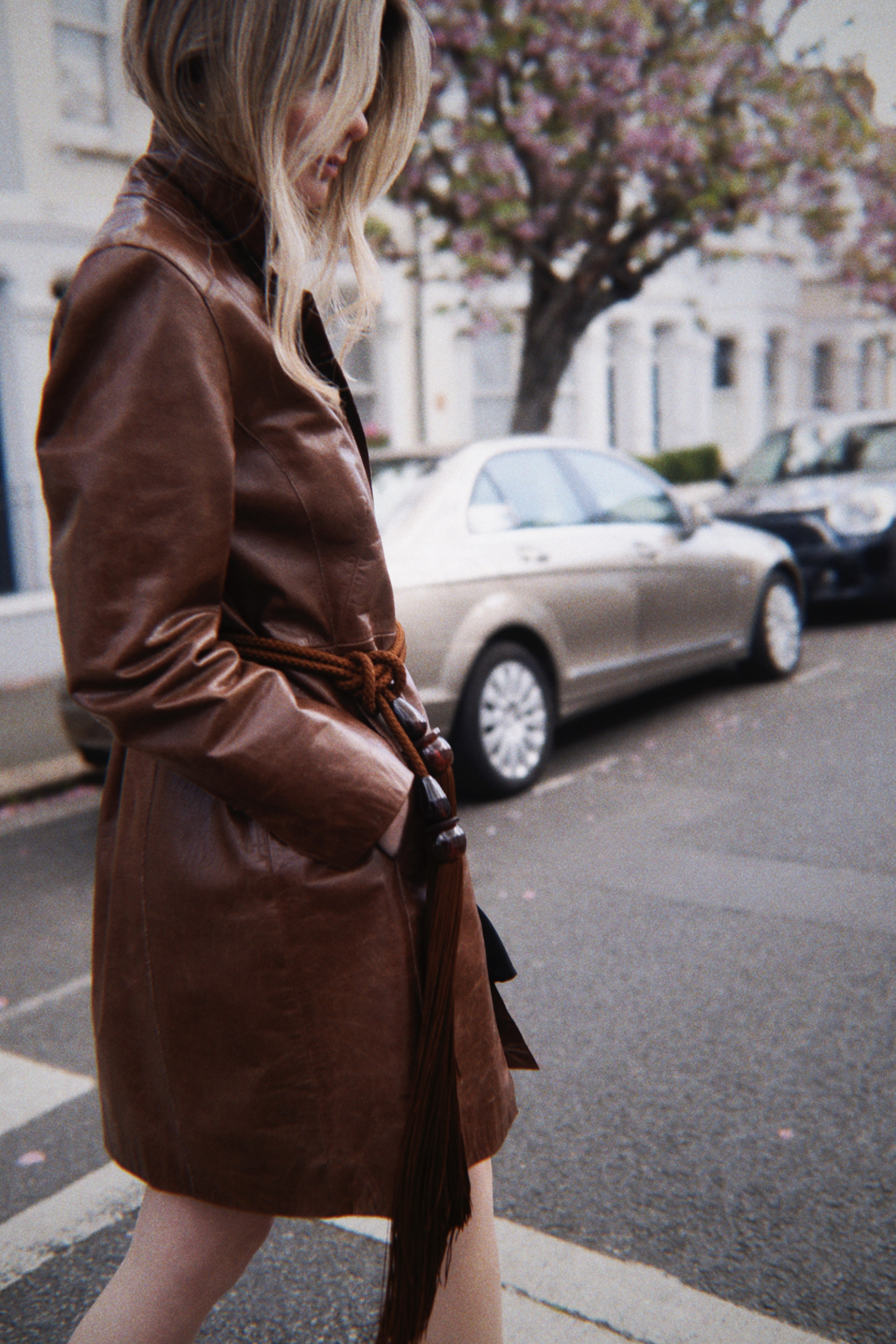 Max Mara brown tassel rope belt