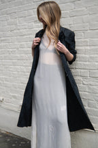 Italian corsage detail duster coat