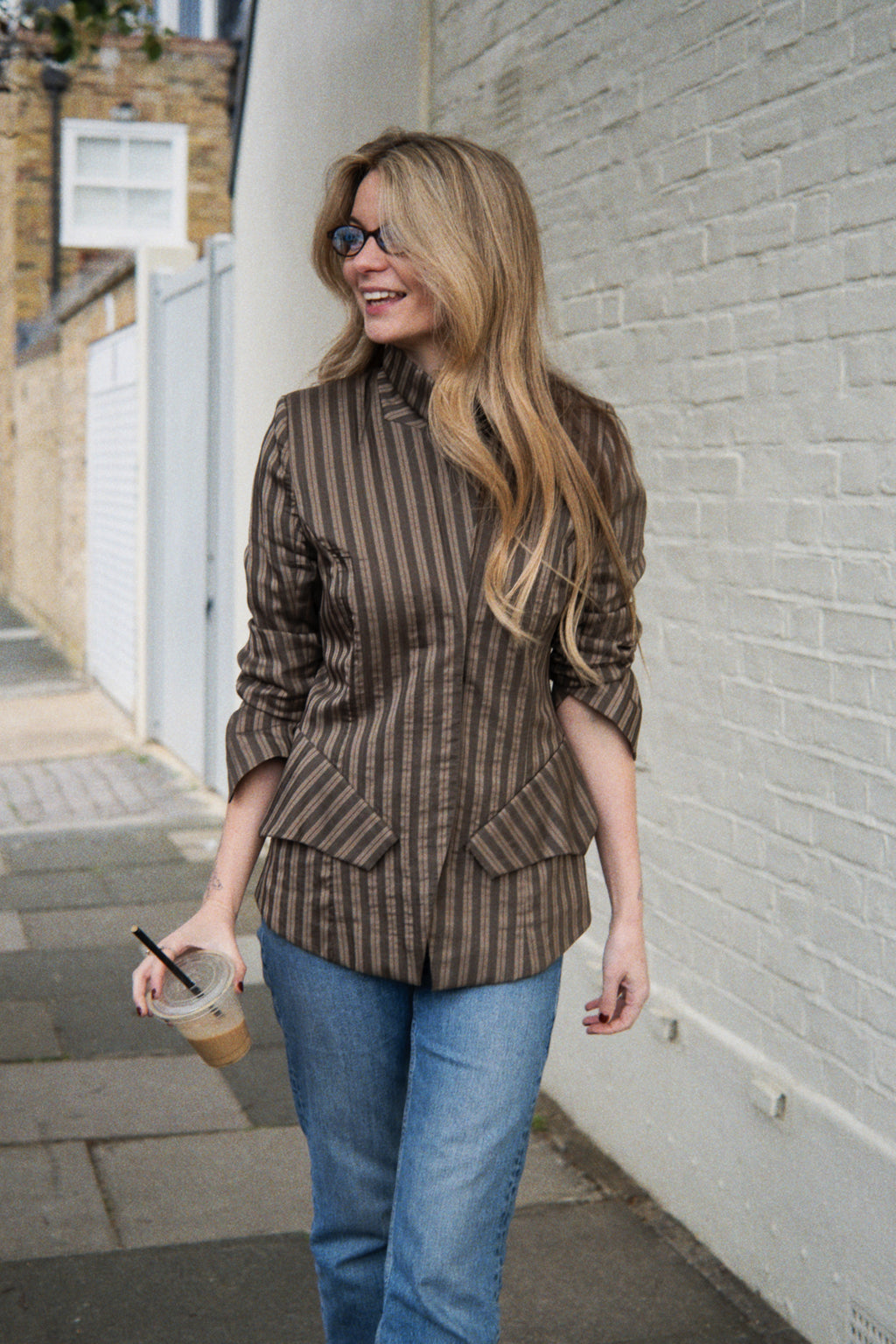 Brown and gold stripe jacket