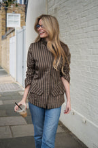 Brown and gold stripe jacket