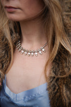 Diamanté silver necklace