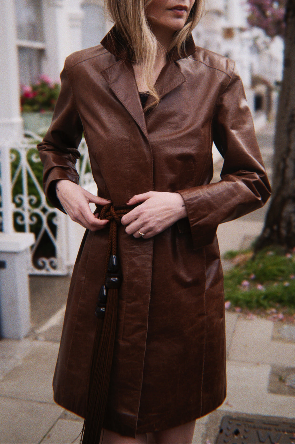 Brown 100% leather coat