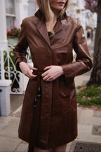 Brown 100% leather coat