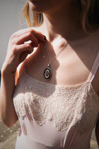 Antique silver locket necklace