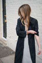 Italian corsage detail duster coat
