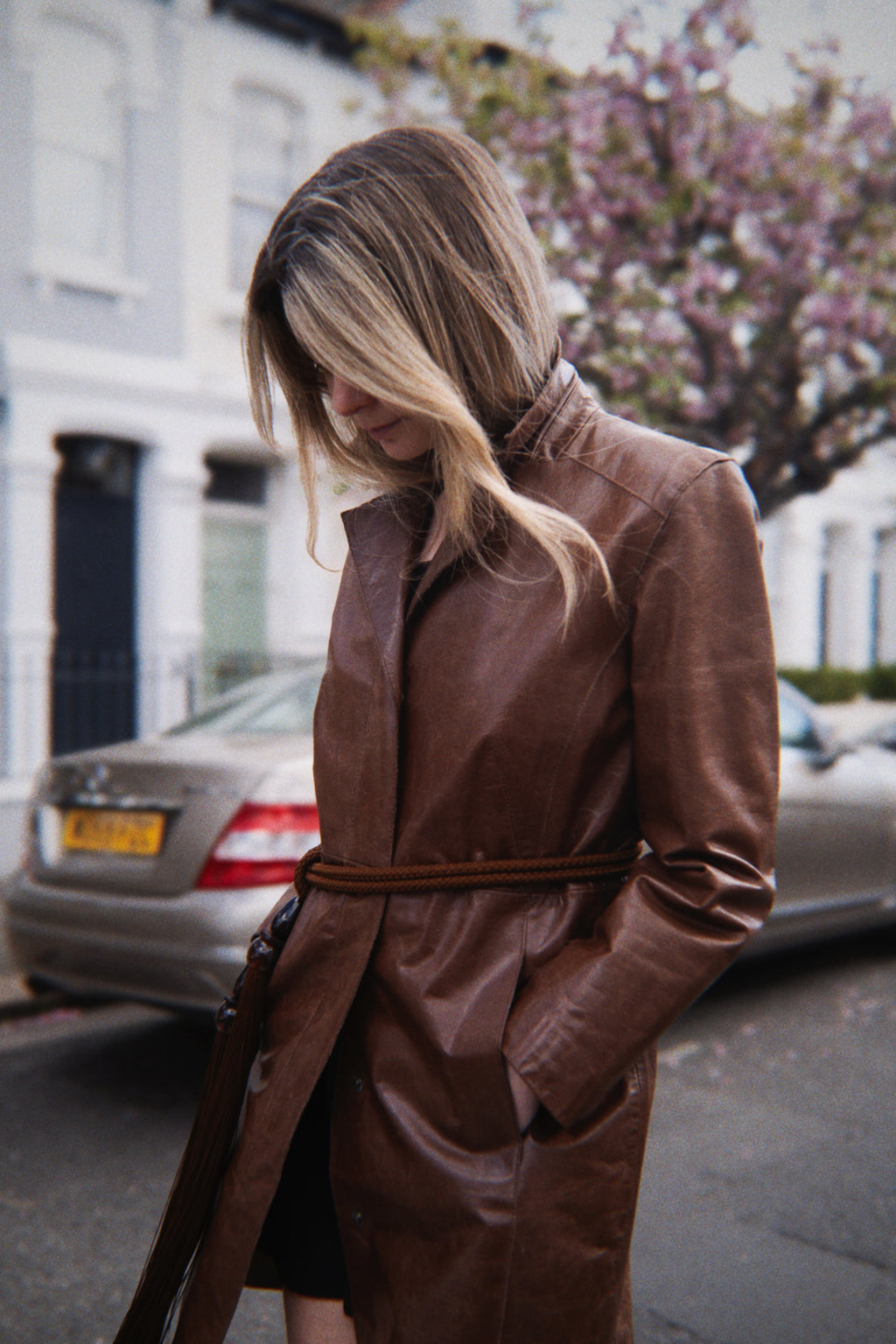 Brown 100% leather coat
