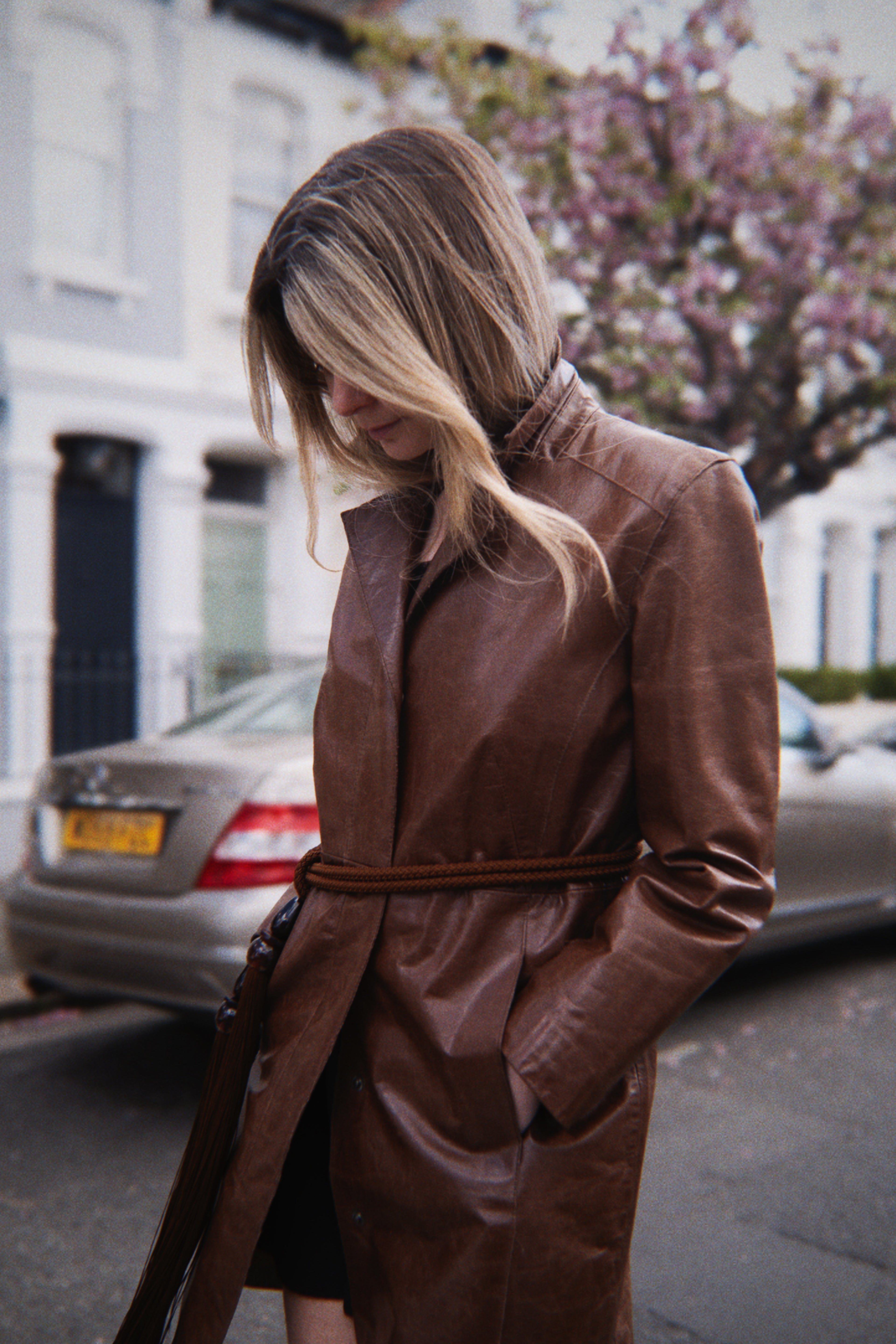 Brown 100% leather coat
