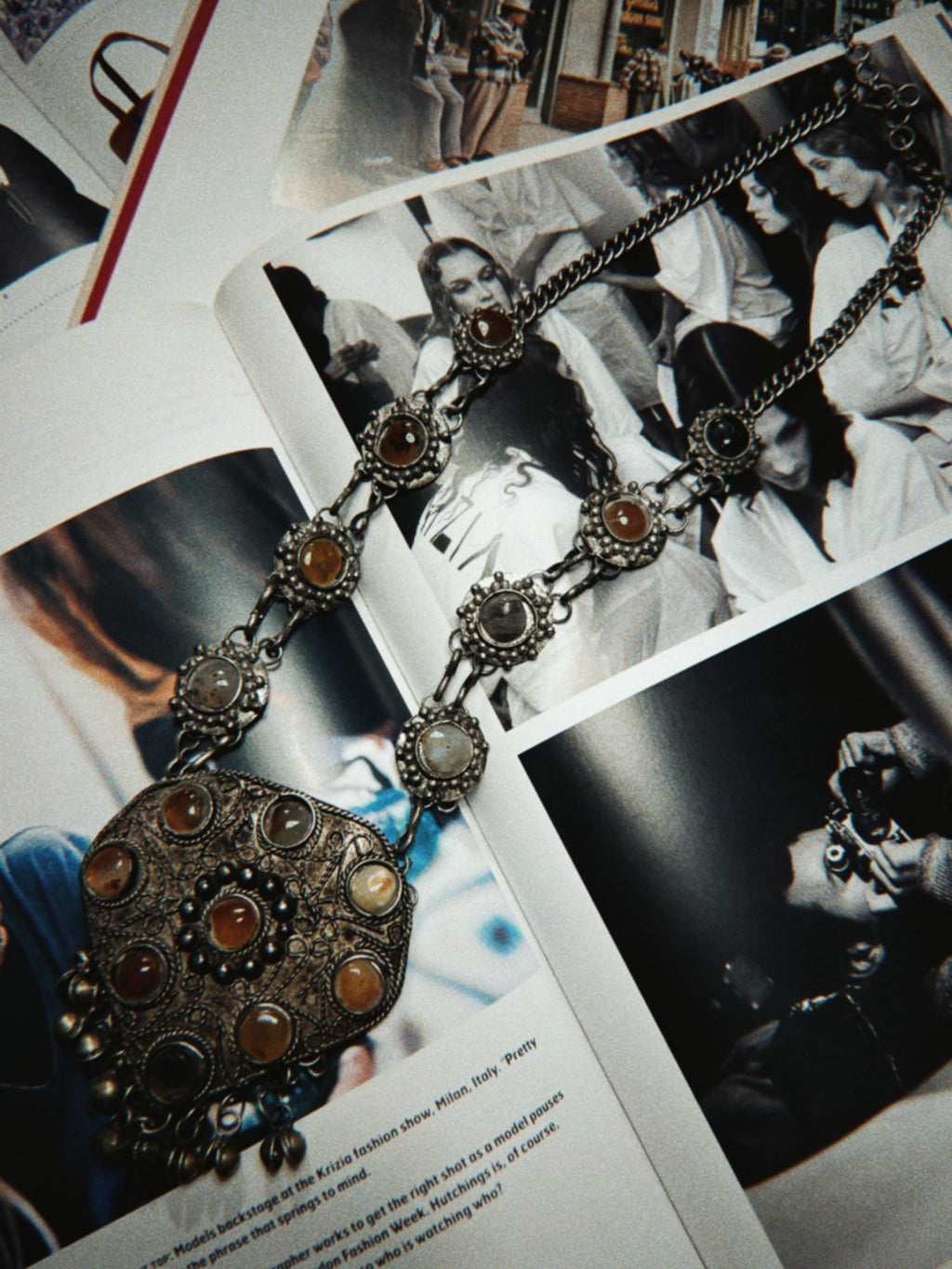 Ornate silver necklace