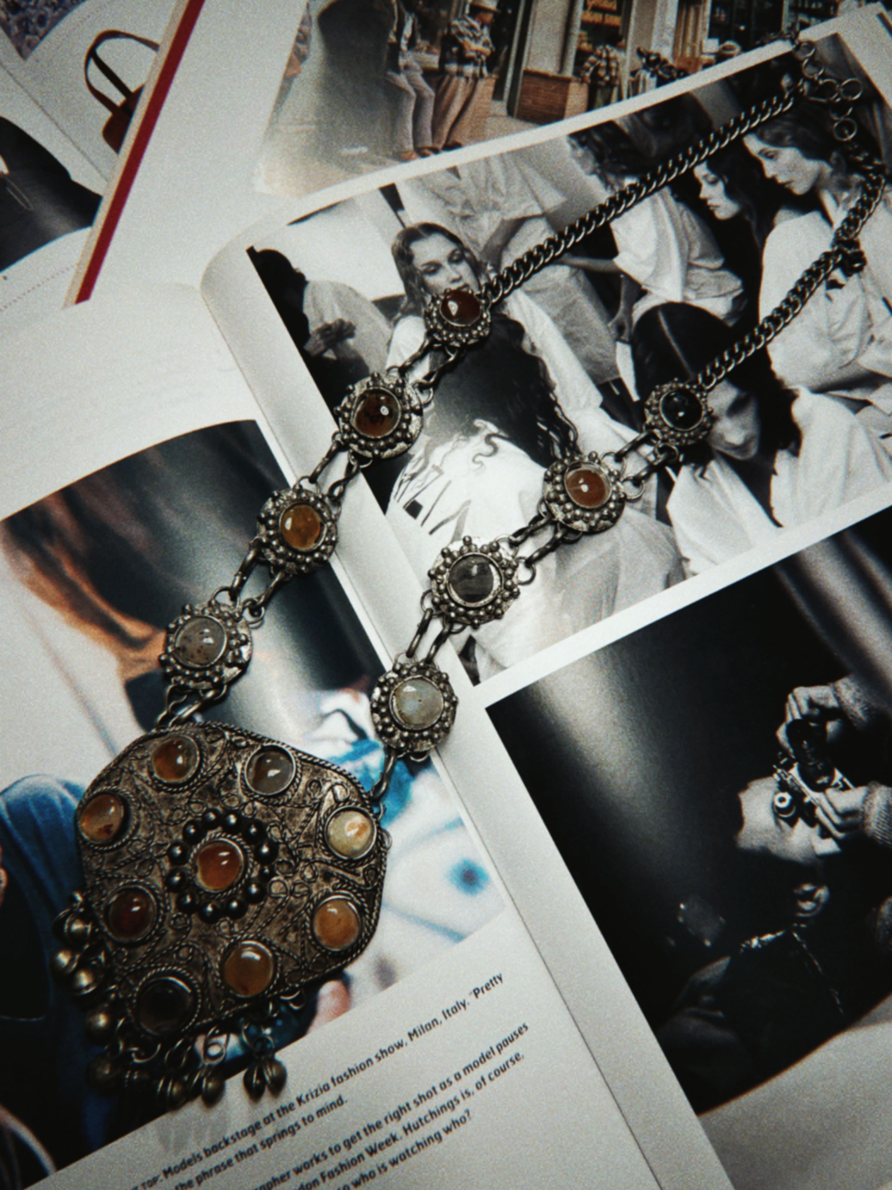 Ornate silver necklace