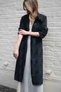 Italian corsage detail duster coat