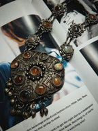 Ornate silver necklace