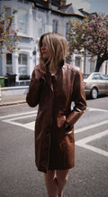 Brown 100% leather coat