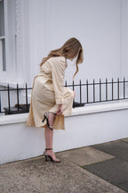 1980s white belted trench coat