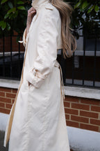 1980s white belted trench coat