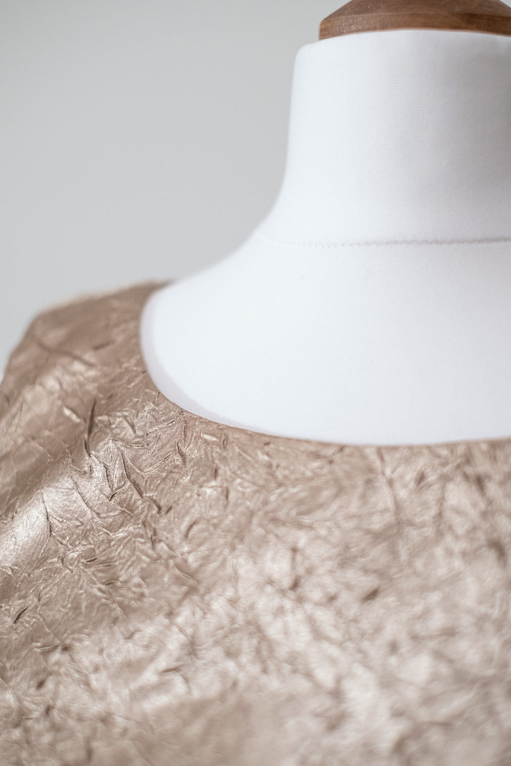 Champagne crinkle maxi dress