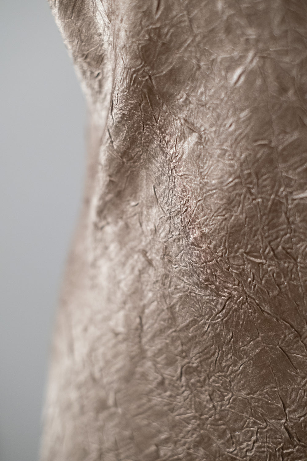 Champagne crinkle maxi dress