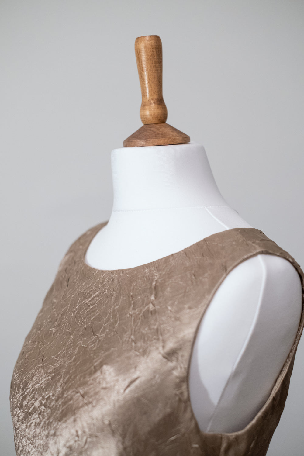 Champagne crinkle maxi dress